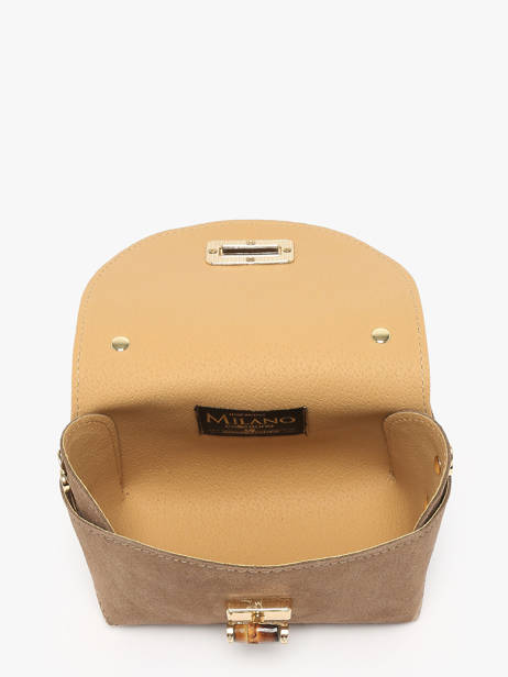 Cross Body Tas Velvet Leder Milano Bruin velvet VE24117 ander zicht 2